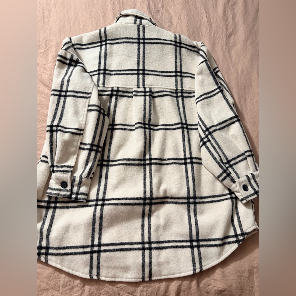 Thread & Supply Cream and Black Plaid Utility Jacket - Picture 8 of 10